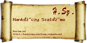 Hankóczy Szalóme névjegykártya